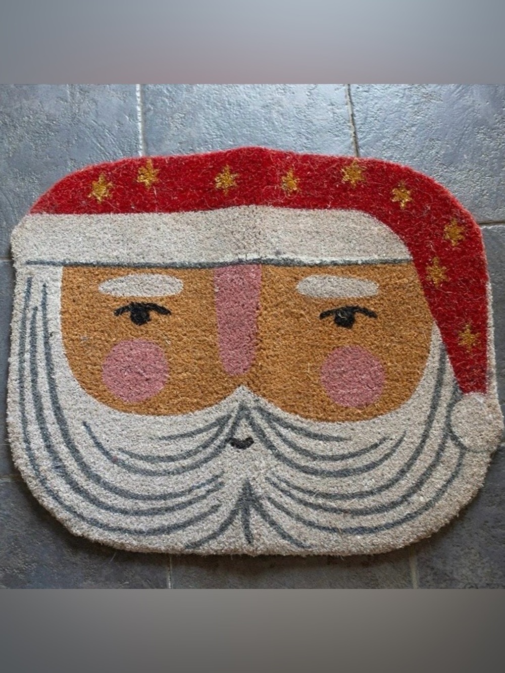 Anthropologie Santa Christmas Holiday Doormat